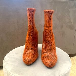 Chunky block mid calf booties. Size 7